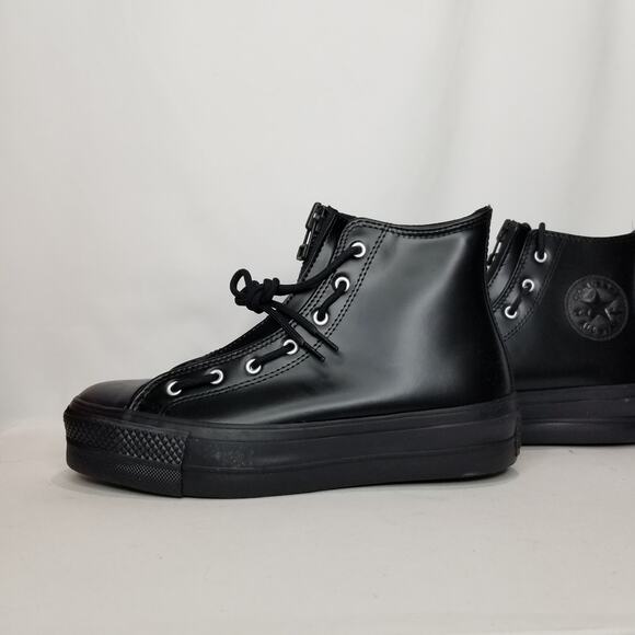 Converse Women's CTAS Lift Leather Platform Hi Tops Size 7.5 Black A12476C NWT - Picture 2 of 9